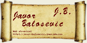 Javor Balošević vizit kartica